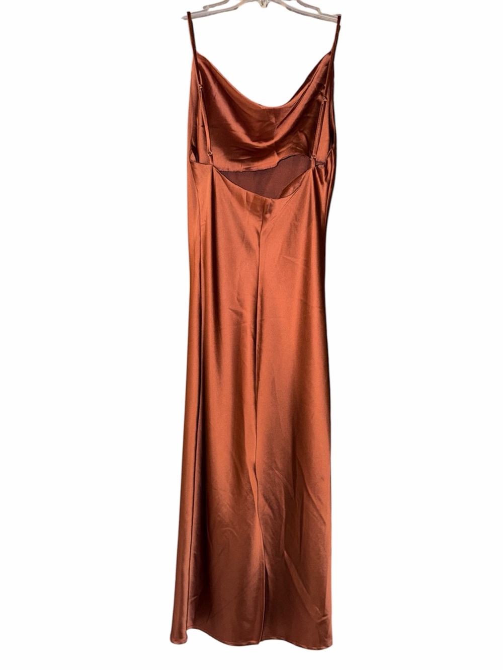 Petal & Pup Copper Satin Slip Midi Dress - Picture 3 of 6